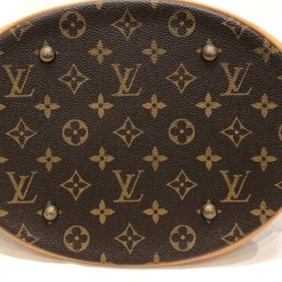 Louis Vuitton Brown and Tan Monogram Bucket GM Tote - Picture 3 of 13